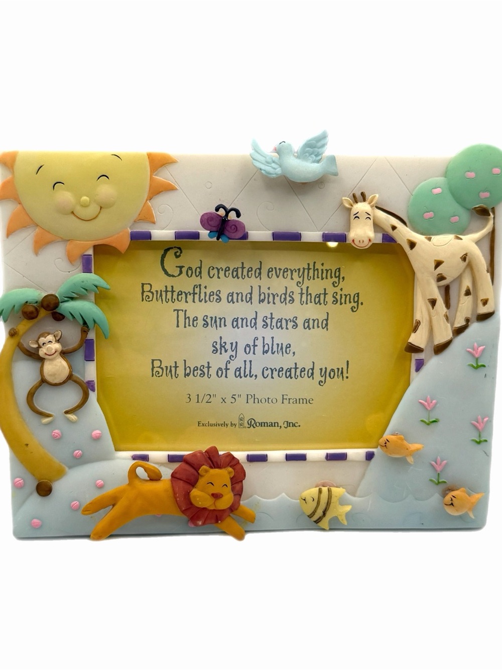 Roman, Inc. “God Created Everything” Baby Picture Frame – 3.5x5-Inch Photo – New